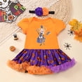 thumbnail image 2 of Toddler Girls Short Sleeve Floral Dresses Halloween Baby Dress Cartoon Pumpkin Tutu Outfit Casual Playwear Spring Party Summer Dresses 3-6 Months, 2 of 3