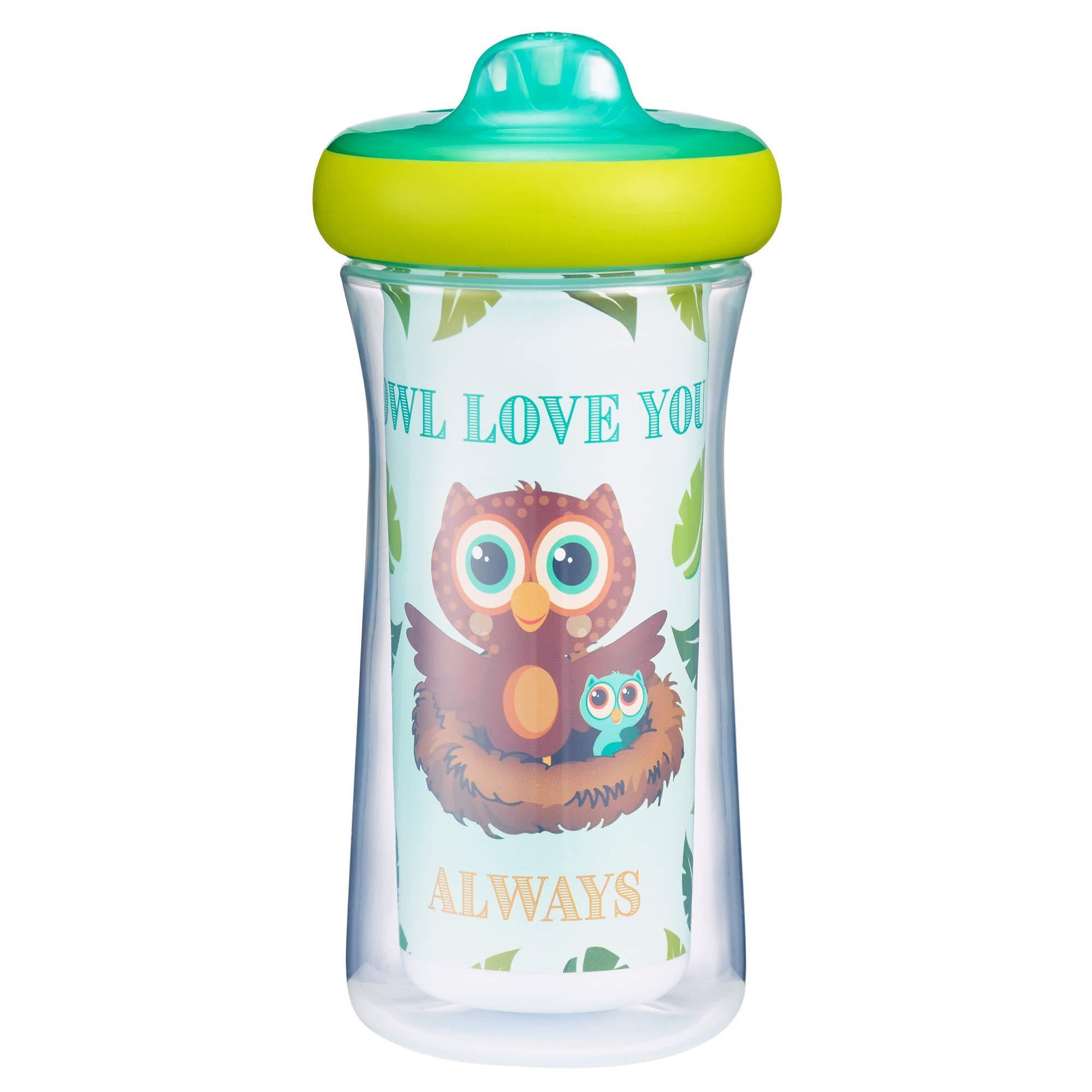  The First Years Dinosaur Kids Insulated Sippy Cups -  Dishwasher Safe Spill Proof Toddler Cups - Ages 12 Months and Up - 9 Ounces  - 2 Count : Baby
