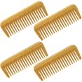 thumbnail image 1 of Peine de madera de bambú natural para el cabello para mujeres y hombres - Peine de dientes anchos ecológico para desenredar el cabello rizado y la barba para hombres (4 piezas), 1 of 4
