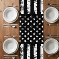 thumbnail image 6 of Black White Table Runner - 70 Inch Long, Kitchen Dining Table Runner Dresser Scarves, Retro Stars Stripes Flag Shabby Chic Texture Farmhouse Decor for Coffee Tables Wedding Party Banquet, 6 of 8