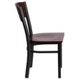 thumbnail image 2 of HERCULES Series Black 4 Square Back Metal Restaurant Chair - Mahogany Wood Back & Seat, 2 of 6