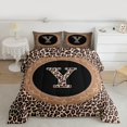 thumbnail image 2 of Feelyou Leopard Print Full Size Comforter Sets, Initial Y Letter Bedding Sets, 3pcs, 2 of 8