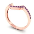 thumbnail image 2 of 0.25 ct Brilliant Round Cut Natural Amethyst 14k Rose Gold Stackable Band SZ 3.5, 2 of 6