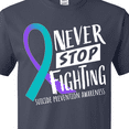 thumbnail image 4 of Inktastic Never Stop Fighting Suicide Prevention Awareness Ribbon T-Shirt, 4 of 5