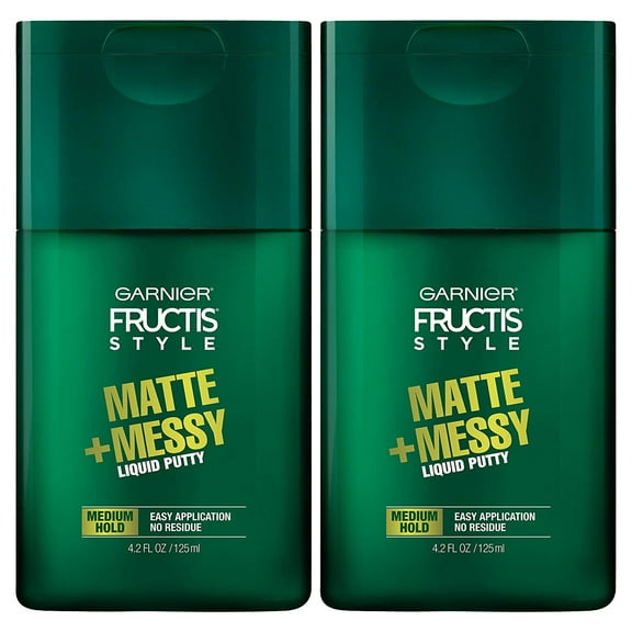 Pack of (2) Garnier Fructis Style Matte And Messy Liquid Hair Putty for Men, 4.2 Ounce