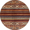 thumbnail image 1 of Ahgly Company Machine Washable Indoor Round Abstract Saffron Red Area Rugs, 4' Round, 1 of 7