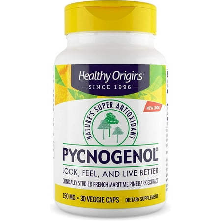 Healthy Origins Pycnogenol 150 mg (Nature's Super Antioxidant, Non-GMO, Gluten Free, Cardiovascular Support), 30 Veggie Caps