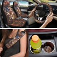 thumbnail image 2 of XYZCANDO Deer Camo Forest 14 Pack Auto Seat Covers Full Set Steering Wheel Cover Center Console Pad Seat Belt Covers Headrest Covers for Most Cars SUVs Sedans, 2 of 7