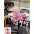 thumbnail image 5 of Outdoor Tablecloth with Umbrella Hole for Patio/Picnic/Party/Camping, Mother's Day Waterproof Table Cloth Square Cover Washable, Love You Mom Carnations Flowers Plaid (54"x 54"), 5 of 9