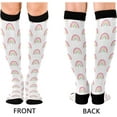 thumbnail image 2 of FREEAMG 1 Pair Watercolor Rainbow Compression Socks 20-30mmHg Knee High Women Socks Tube Athletic Stockings for Men Sport Soccer Running Cycling Medical Nurse Winter Travel, 2 of 7