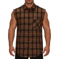 thumbnail image 6 of Chiccall Flannel Plaid Sleeveless Shirts for Men Casual Button Down Western Muscle Vest with Pocket, 6 of 8