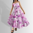thumbnail image 5 of Robes Filles Enlifety Été Décontracté à Volants Bretelles Spaghetti Robe Tournante pour Âges 6 à 14, 5 of 5