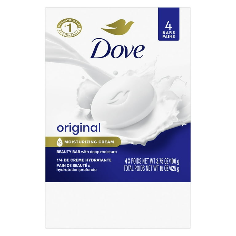 8 pack) Dove Beauty Bar Women's Bath Soap Original, 3.75 oz 4 Bars