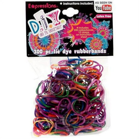 Rainbow Tie-Dye Rubber Bands Refill Pack 300 ct Expressions