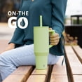 thumbnail image 7 of Elemental Commuter 40 oz Tumbler with Handle and Straw Lid | Travel Coffee Mug Spill Resistant | Insulated Cup Stainless Steel Tumblers for Water, Smoothies, Milkshake and More | Key Lime, 7 of 7