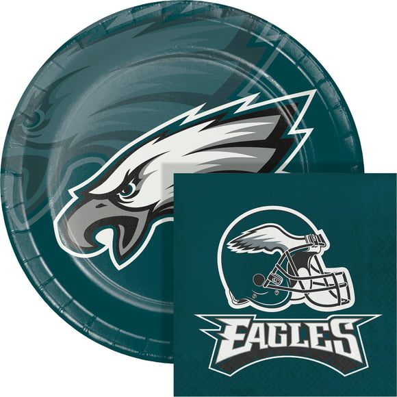NFL Philadelphia Eagles 9" Paper Plate and 6.5" Napkin Party Kit 48 Count