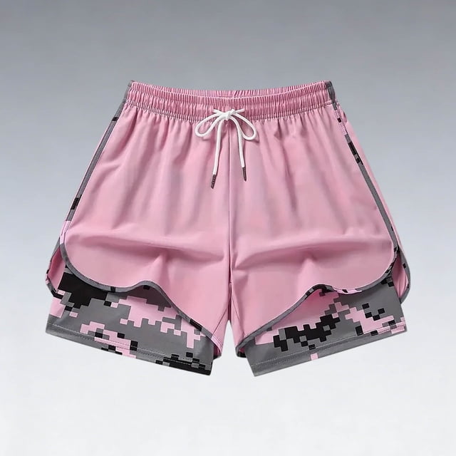 2 in 1 Shorts for Womens Compression Liner Gym Running Short Pants 5 Inch Quick Dry Workout Swim Trunks with Pockets