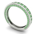 thumbnail image 2 of 1.44 ctw Wedding Band for Women - 14K White Gold Simulated Green Diamond Stackable Eternity Ring, 2 of 6