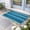 Blue, variant on Turquoise Teal Ombre Door Mat Indoor Outdoor, Farmhouse Modern Abstract Striped Non Slip Welcome Mat with Rubber Backing, Absorbent Fabric Front Door Mats Entryway Rug for Home Patio Entrance 24"x36"