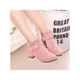 thumbnail image 4 of Daeful Girls Short Bootie Chunky Heel Dress Shoes Fashion Ankle Boots Pink 9C, 4 of 7