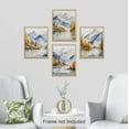 thumbnail image 3 of PixonSign Frameless Wall Art Pastel Mountain with Golden Forest Prints, Set of 4 Nature Wilderness Wall Décor, Modern Adhesive Canvas Posters for Living Room, Bedroom, Office - 11"x14", 3 of 5