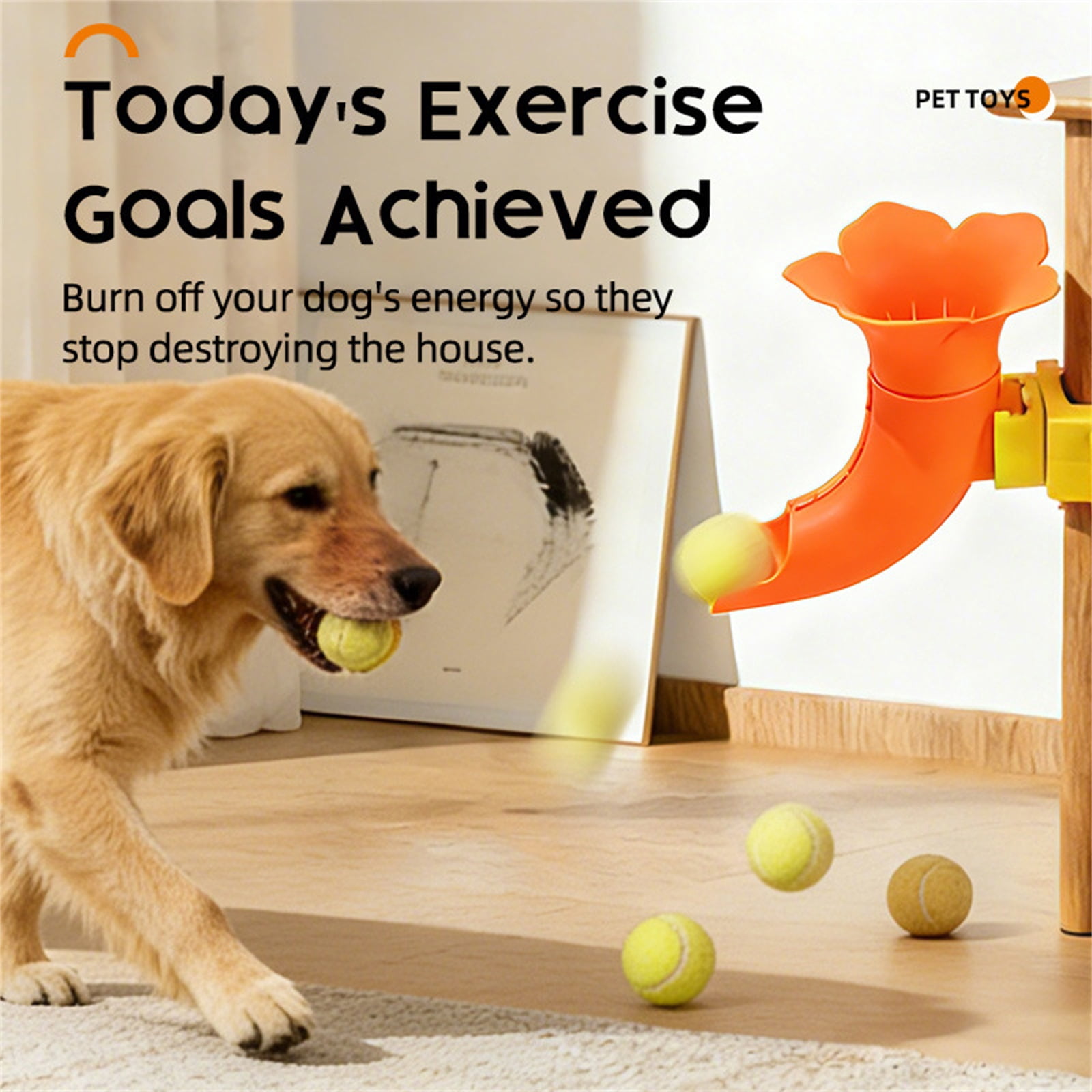Interactive Clamp-On Tennis Ball Dispenser Dog Toy Funny Self Playing Ball Launcher Training Enrichment Toy Boredom Relief Energy Burning Pet Toy