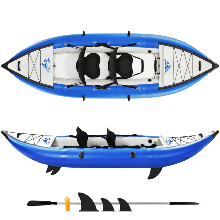 CLEARANCE! Inflatable Kayak Set with Paddle & Air Pump, Portable  Recreational Touring Kayak Foldable Fishing Touring Kayaks, Tandem 2 Person  Kayak