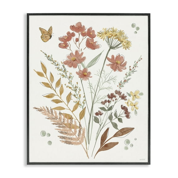 Stupell Industries Full Bloom Botanicals Plants & Flowers Painting Black Framed Art Print Wall Art, 11 x 14