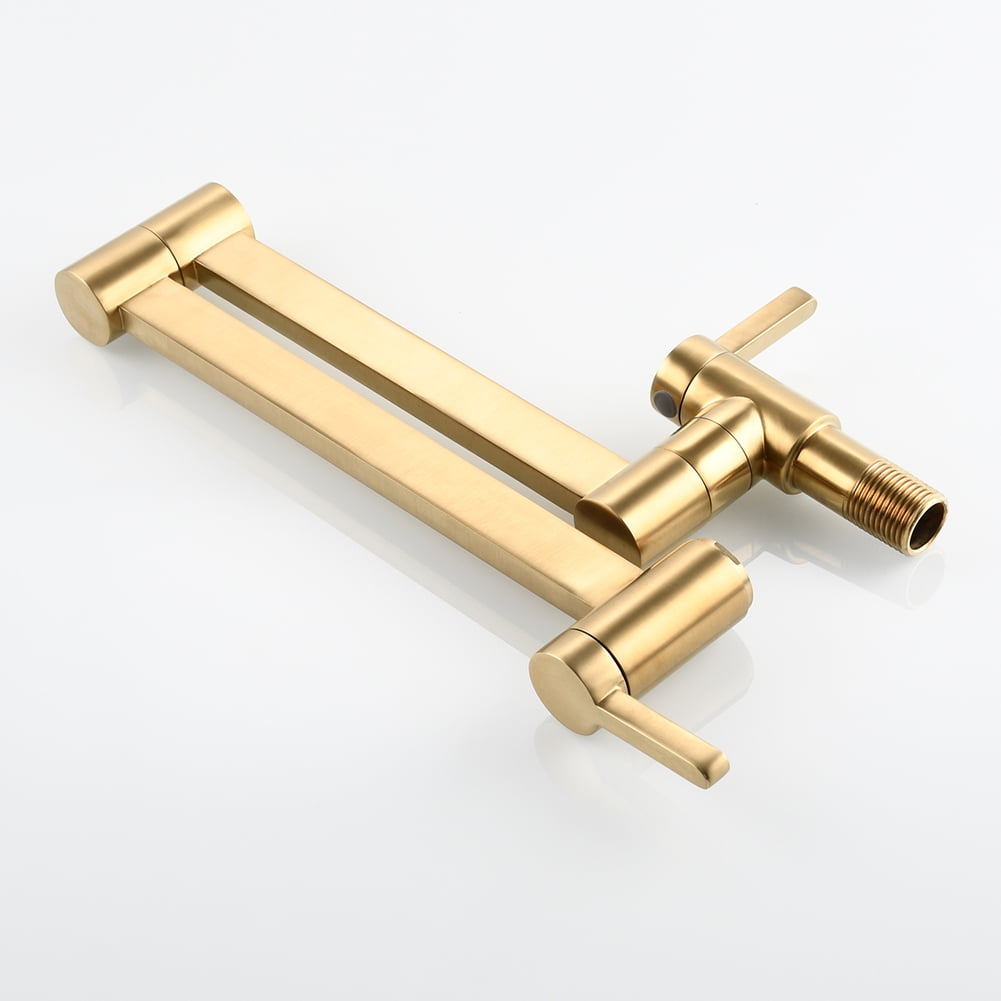 Kepooman Foldable Bathroom Faucet, Wall Mount Bathroom Kitchen Sink Brushed Sink Faucet, Gold Kepooman Foldable Bathroom Faucet, Wall Mount Bathroom Kitchen Sink Brushed Sink Faucet, Gold