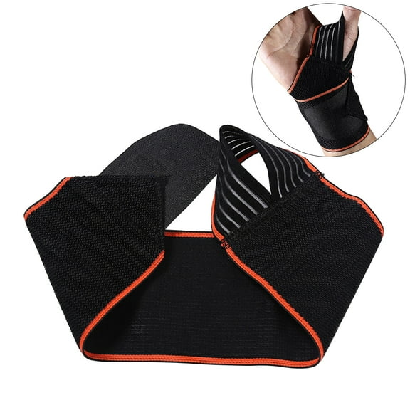 unbranded 1pcs Sports Wrist Band Wrist Support Strap Wraps Hand Sprain Wraps Fitness Training Safety (Black)