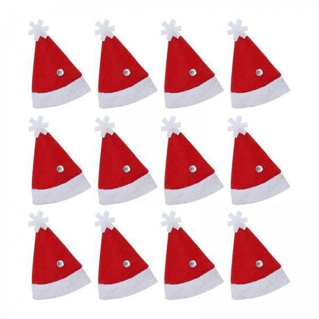 3x 12x Sombrero de Papá Noel, Minisombreros de Navidad, Decoración, Disfraz Suave, Muñeca Artesanal, Minigorras, Sombrero de Navidad de Papá Noel, Som 3 piezas