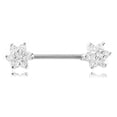 thumbnail image 3 of Piercing corporal sexy de acero quirúrgico con circonita y flor para el pezón (plata), 3 of 5