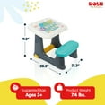 thumbnail image 4 of Dolu Children’s Study Desk Kids Activity Table, Chair, and Footrest, Multicolor, 4 of 12