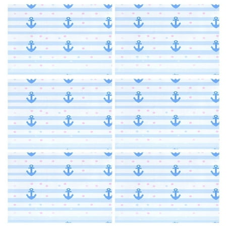 

Blue Anchor Stripes 6-Piece 12x18in Durable Place Mats Heat-Proof and Non-Slip