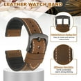 thumbnail image 4 of Uxcell Leather Watch Bands, 20mm Width Quick Release Watch Strap Silicone Cowhide Replacement Wrist Band Black Buckle for Men Women, Dark Brown, 4 of 7