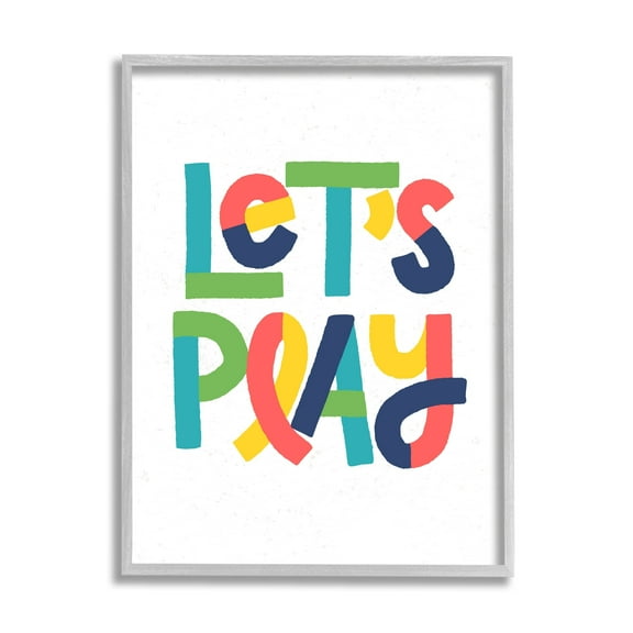 Stupell Industries Let's Play Motivational Kids' Phrase Bold Playful Typography, 24 x 30, Design by Raye Allison Creations
