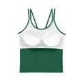 thumbnail image 7 of ZQUUVOU Women's Seamless Workout Tank Top Tummy Control Built In Bra Racerback Slim for Gym Running Athletic Yoga Shirts Green B, 7 of 7