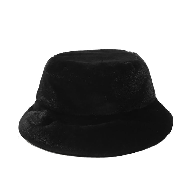 1pc Solid Fuzzy Bucket Hat