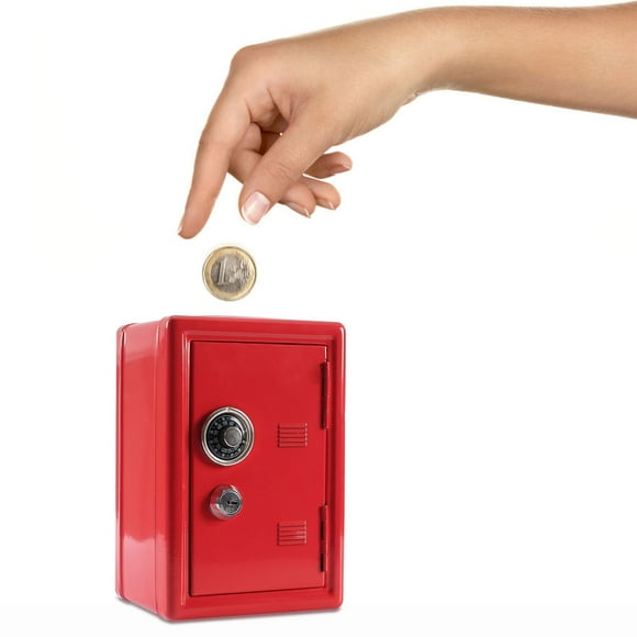 Kids Bank Locker Safe With Key And Single Digit Lock, Metal Money Safe, Mini Password Cash Paper Money Savings Box Gift For Kids Boys And Girls