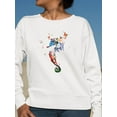 thumbnail image 2 of Seahorse  With Butterflies Sweatshirt Women -Image by Shutterstock, Female Large, 2 of 4