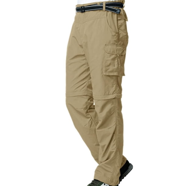 Pantalones de senderismo Jessie Kidden, convertibles, de secado rápido, para hombre, color caqui