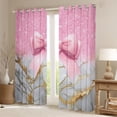 thumbnail image 2 of Castle Fairy Kawaii Ribbon Bow Girl Black Out Curtains,Abstract Marble Curtains Pack of 2 (42x63 Each),Dreamy Princess Glitter Bedroom Curtains,Super Cozy Room Decor, 2 of 6