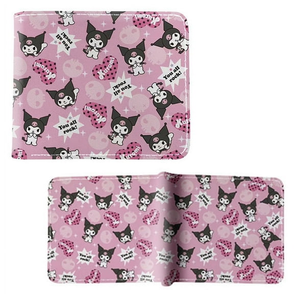 Kuromi Pattern - Hello Kitty 4x5" Bi-Fold Wallet