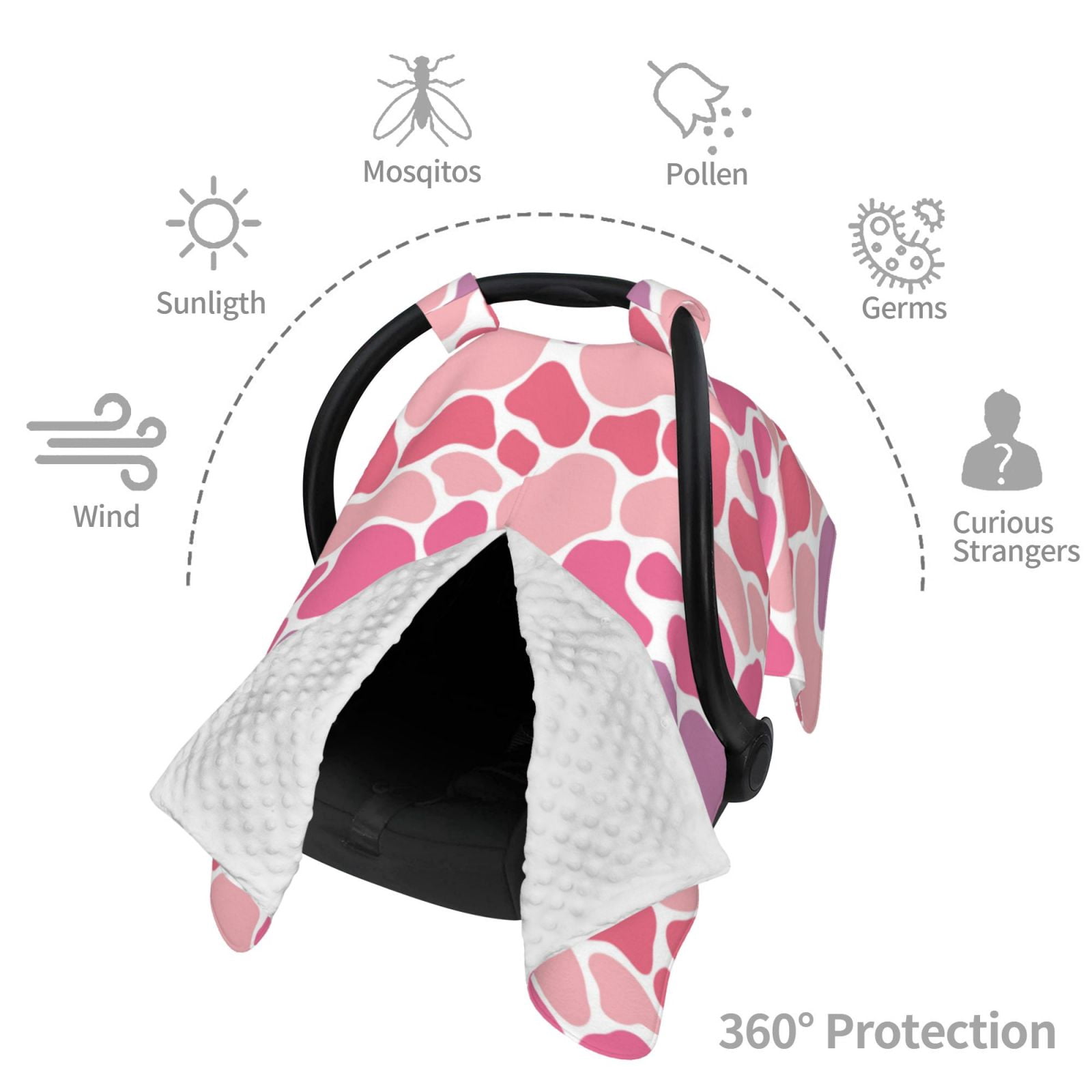 Car Seat Cover Baby - Multicolor Cow Print Breathable Infant Car Seat Cover for Baby Carseat, Lightweight Comfort Baby Essentials Must Haves Newborn Stuff for Girl Boy