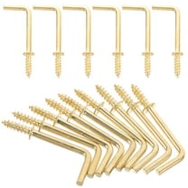 WEUVEB 50Pcs Small L Shaped Metal Screw Hooks Easy Install Home and Office Use