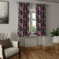 thumbnail image 2 of Ambesonne Grommet Curtain, , 50"x84", Hot Pink and Jade Green, 2 of 5