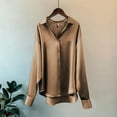 thumbnail image 3 of GigrtiJin Womens Fall Button down Shirts Long Sleeved Lapel Solid Color Shirt Fashion Casual Comfy Loose Tops, 3 of 5