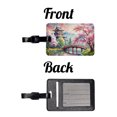 thumbnail image 4 of Japanese Scene With Bridge And Cherry Blossom Trees Watercolor Faux Leather Travel Luggage Tag, 4 of 7