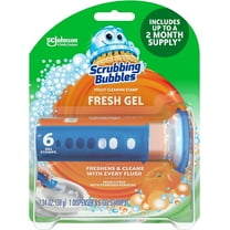 Scrubbing Bubbles Fresh Gel Toilet Bowl Cleaning Stamps, Gel Cleaner, Works on Limescale and Toilet Rings, Citrus Scent, 6 Stamps