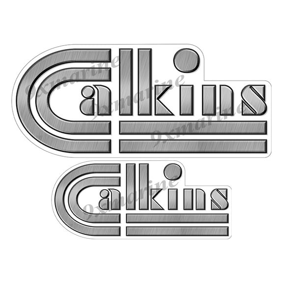 2 Calkins Boat Stickers "3D Vinyl Replica" of original